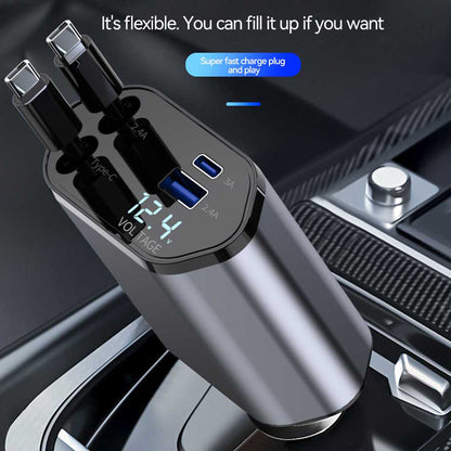 RETRACTABLE CAR CHARGER 4-IN-1