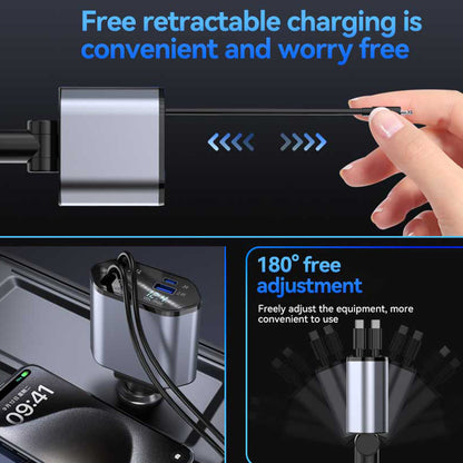 RETRACTABLE CAR CHARGER 4-IN-1