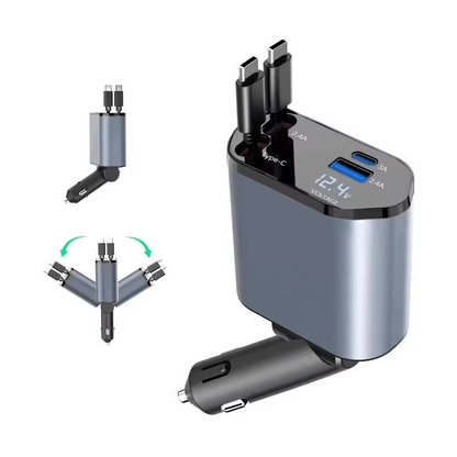 RETRACTABLE CAR CHARGER 4-IN-1