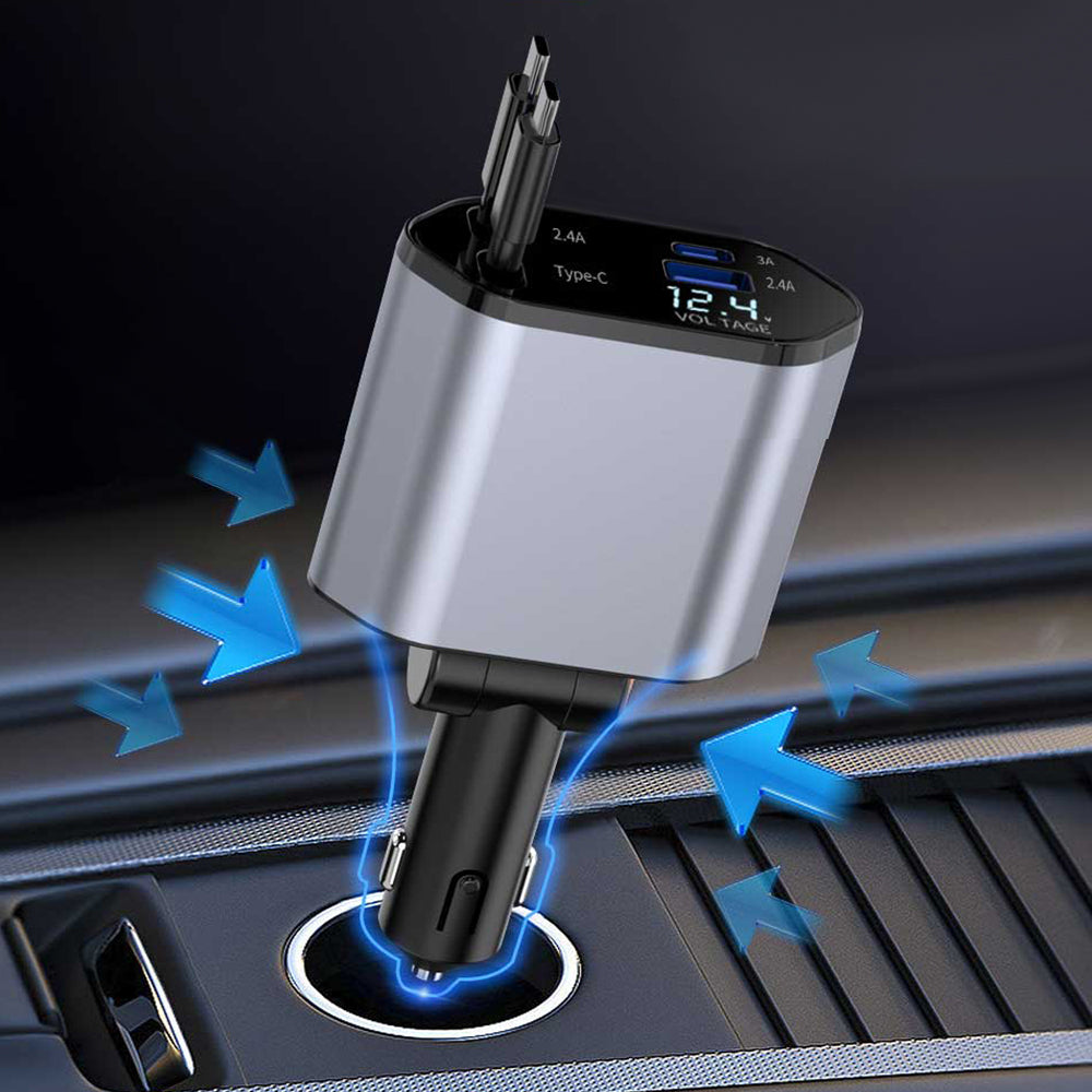 RETRACTABLE CAR CHARGER 4-IN-1